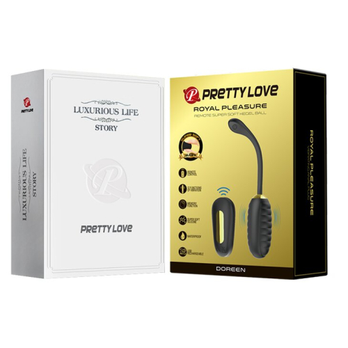 Виброяйцо с рельефом и пультом ДУ черное PrettyLove ROYAL PLEASURE - 13