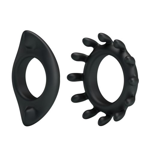 Ерекційні кільця на член різної форми чорного кольору Baile Power Enhancer Cock Rings 2 штуки - 3