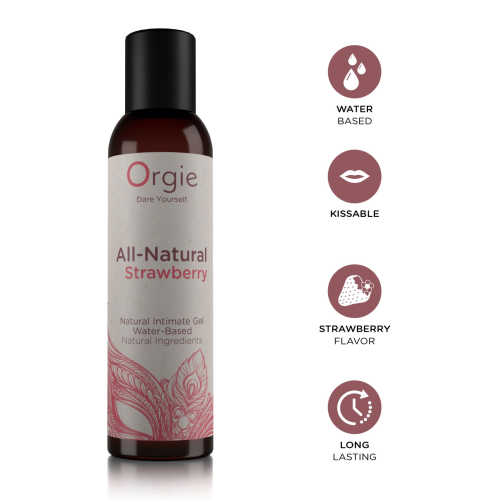 Оральный лубрикант со вкусом Клубники на водной основе Orgie All Natural Strawberry 150 мл - 3