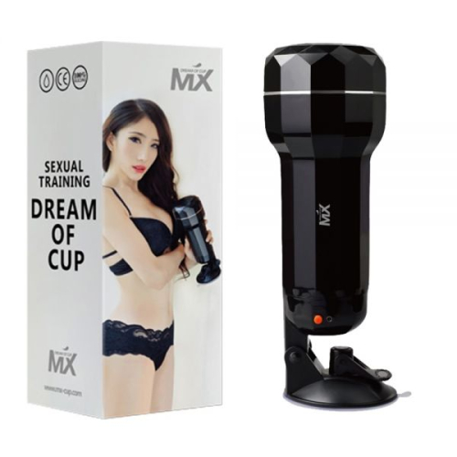 Автоматический мастурбатор для мужчин на присоске черного цвета Chisa MX Dream Cuр - 1