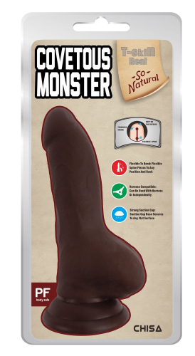 Фаллос на присоске реалистичный коричневый CHISA Covetous Monster Brown - 5
