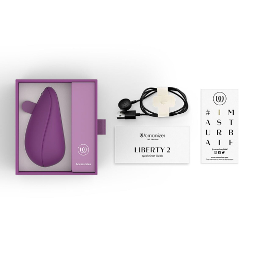 Вакуумний кліторальний стимулятор силіконовий фіолетового кольору Womanizer Liberty 2 - 7