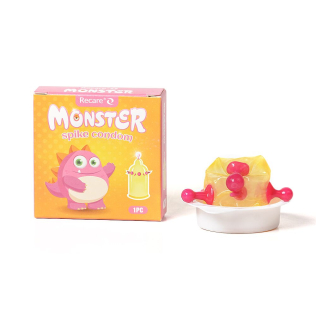 Презерватив жовтий з кульками та вусиками Recare Monster Spike Condom