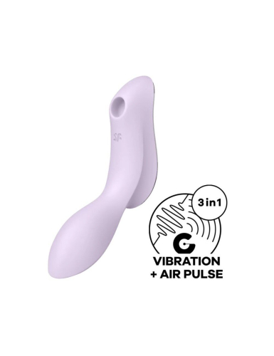 Вакуумный клиторальный стимулятор с вибрацией фиолетовый Satisfyer Curvy Trinity 2 - 1