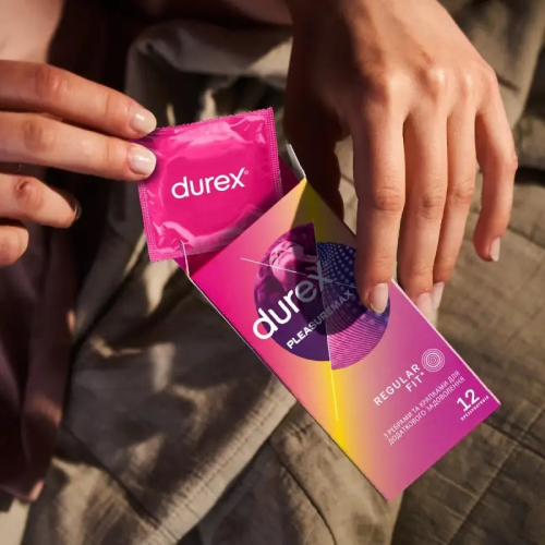 Презервативы с ребрами и точками латексные с силиконовой смазкой Durex Pleasuremax 12 штук - 2