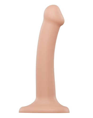 Фалоімітатор силіконовий на присоску Strap-On-Me Dual Density Dildo Flesh S - 1