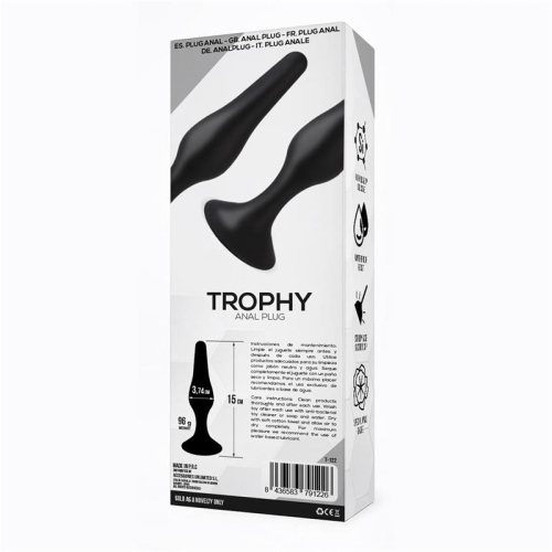 Анальна пробка на присоску силіконова чорна Tardenoche Trophy 150 мм - 3