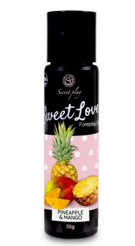Оральний лубрикант на кремоподібній основі зі смаком манго та ананасу Secret Play Sweet Love Mango &amp;amp; Pineapple Gel 60 мл - 2