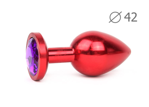 Анальная пробка с фиолетовым кристаллом RED PLUG LARGE L 93 мм D 42 мм вес 170г - 1
