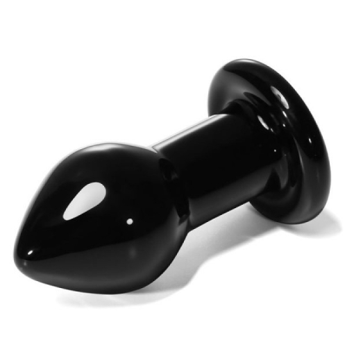 Анальная пробка стеклянная черного цвета Vscnovelty Glass Anal Plug - 3