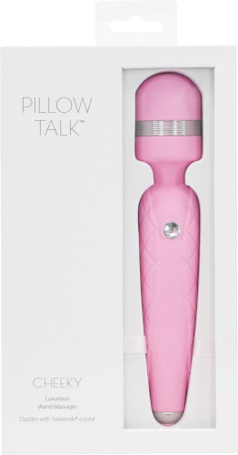 Роскошный силиконовый вибромассажер с гибкой головкой PILLOW TALK - Cheeky Pink с кристаллом Сваровски - 8