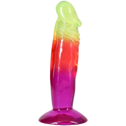 Фалоімітатор реалістичний на присосці райдужний Doc Johnson Crystal Jellies - 6.5 - 2
