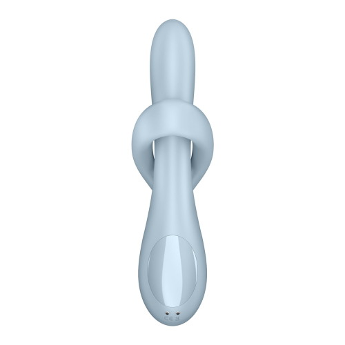 Вибратор вагинально клиторальный с ротацией и подогревом голубого цвета Satisfyer Heat Flex 4 - 4
