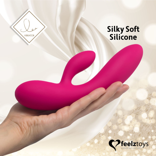 Кролик вібратор з відростком для клітора з двома моторами рожевий FeelzToys Lea Rabbit Vibrator - 4