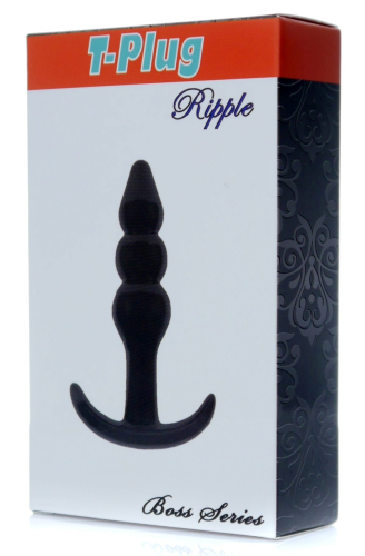 Анальний корок чорного кольору Boss of toys Boss Series T Plug Ripple Black - 1