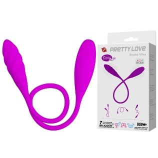 Двусторонний вибратор фиолетовый LYBAILE PRETTY LOVE Snaky Vibe 