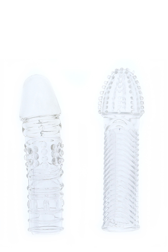 Насадка на член 2 штуки прозорого кольору Dream Toys MENZSTUFF EXTENDER - 1