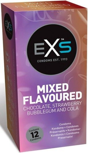 Презервативы с различными вкусами прозрачного цвета Exs Mixed flavoured 12 штук - 1