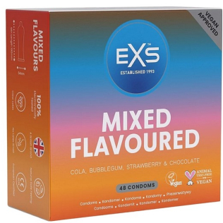 Презервативы из латекса со вкусом Шоколада Клубники Жвачки Колы EXS VMixed Flavour 48 штук