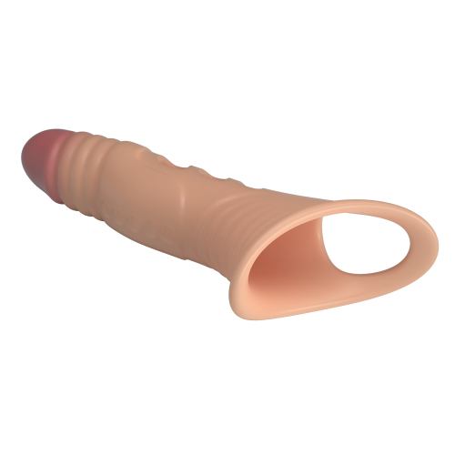 Удлиняющая Вибронасадка на член телесная Lybaile Pretty Love Penis Sleeve - 5