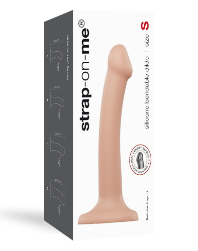 Фалоімітатор силіконовий на присоску Strap-On-Me Dual Density Dildo Flesh S - 4