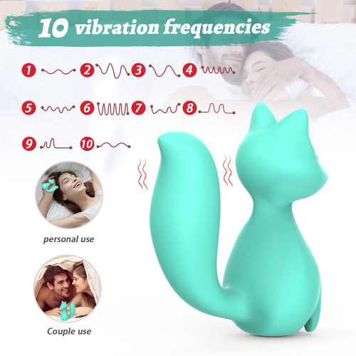 Міні-вібратор кліторальний у формі лисиці бірюзовий Every Night Toys Doris 10 режимів вібрації - 3