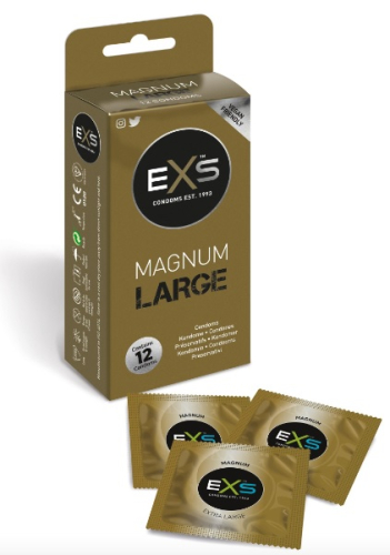 Презервативы большего размера прозрачного цвета Exs Magnum Large 12 штук - 1