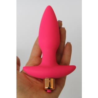 Втулка анальна з вібрацією Sweet Toys L 105 мм d 35 мм, колір яскраво-рожевий
