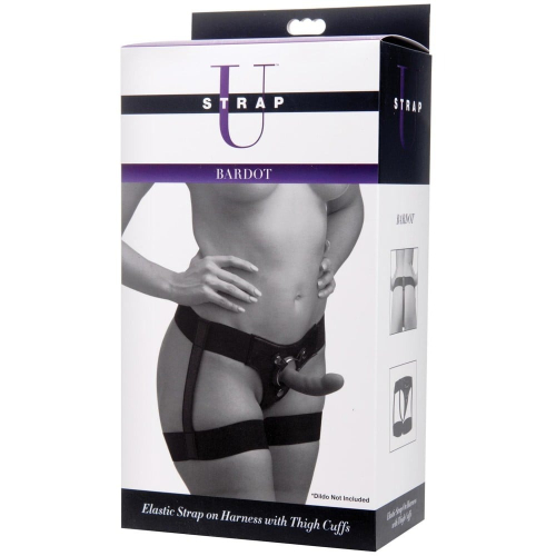 Трусики для страпону чорні Bardot Garter Belt Style з підтяжками - 4
