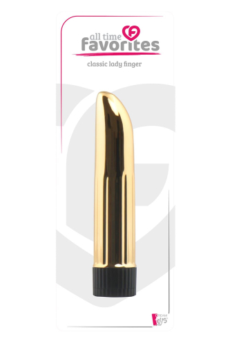 Водонепроникний вібромасажер золотого кольору DREAM TOYS CLASSIC LADY FINGER - 2