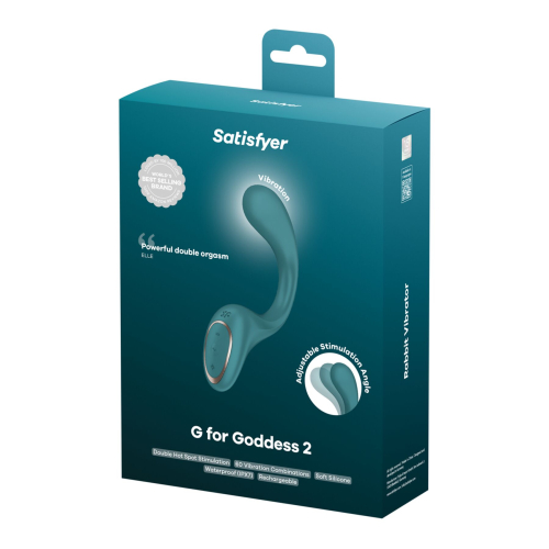 Вагінально-кліторальний вібратор із 2 моторами зеленого кольору Satisfyer G for Goddess 2 - 5