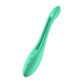 Вібратор для пеніса і стимуляції клітора силіконовий зелений Satisfyer Elastic Game