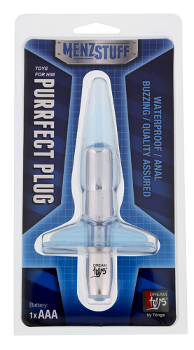 Анальный плаг с вибрацией голубой MENZSTUFF PURRFECT PLUG - 2