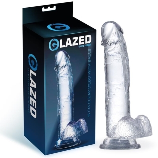Фаллоимитатор на присоске реалистичный прозрачный Latetobed Realistic Dildo Testicles Crystal