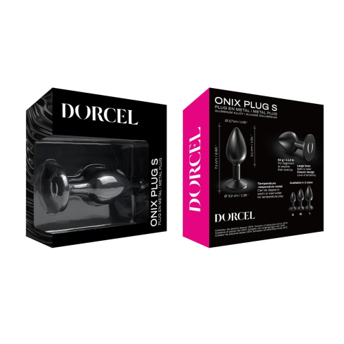 Анальна пробка металева чорного кольору Dorcel ONIX PLUG розмір S - 5