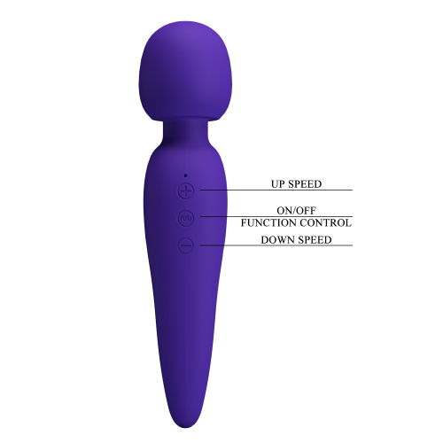 Вібромасажер Ванд у формі мікрофона фіолетового кольору Lybaile Pretty Love Meredith USB - 10