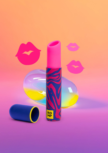 Клиторальный вибратор в виде губной помады розовый Romp Lipstick - 6