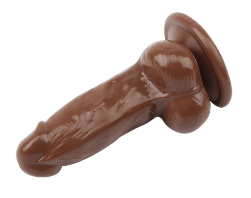 Реалістичний вібратор на присоску коричневий GHISA JUMBO JACK 6 Vibrating Dildo - 6
