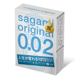 Презервативи поліуретанові з додатковим мастилом прозорого кольору Sagami original 3 штуки
