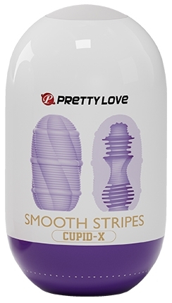 Мастурбатор яйцо фиолетового цвета Pretty Love Smooth Stripes Cupid X - 1