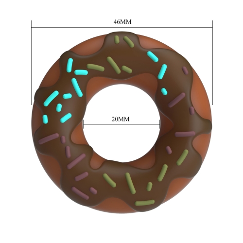 Ерекційне кільце на член коричневе силіконове LYBAILE Crazy Bull Choco Super Donut - 6