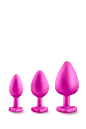 Набір анальних пробок рожевого кольору з кристалом LUXE BLING PLUGS TRAINING KIT - 2