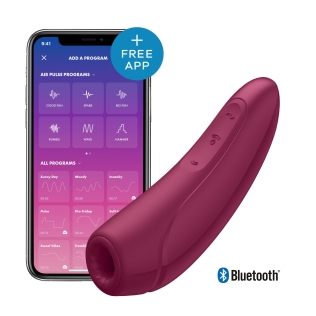 Смарт вакуумный клиторальный стимулятор красного цвета Satisfyer Curvy 1