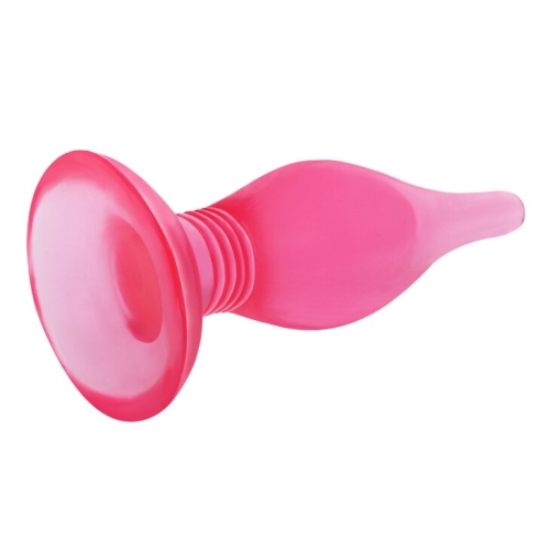 Анальний корок на присосці червоного кольору LYBAILE Butt plug - 3