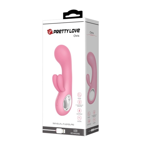 Вібратор для точки G та з відростком для клітора рожевого кольору Lybaile Pretty Love Chris - 6