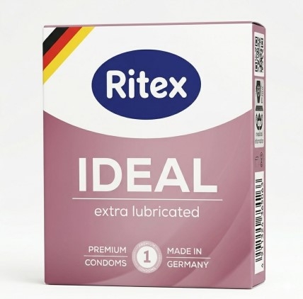 Презервативы с дополнительной смазкой для комфортного увлажнения Ritex Ideal 1 штука - 1