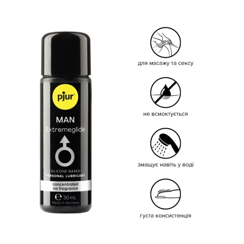 Лубрикант на силіконовій основі pjur MAN Premium Extremeglide 30 мл преміум економний і для презервативів (Пьюр, Пджюр) - 2
