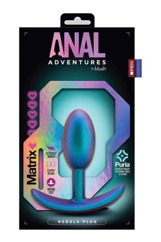 Анальная вибропробка бирюзового цвета Blush Adventures Matrix Nebula - 4