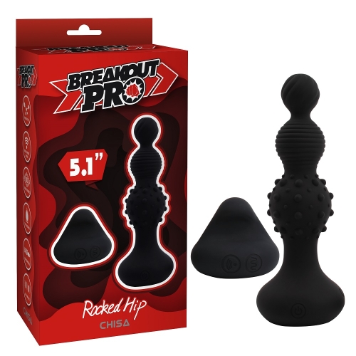 Силіконовий Анальний плаг з вібрацією чорний CHISA Breakout Pro-Rocked Hip - 1