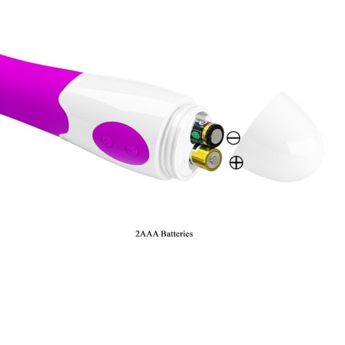 Вібратор для точки G ребристий біло-фуксія Lybaile Pretty Love Elemental Vibrator - 8